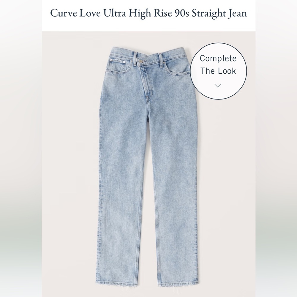 ABERCROMBIE women’s curve love ultra high rise 90s straight jeans in light!